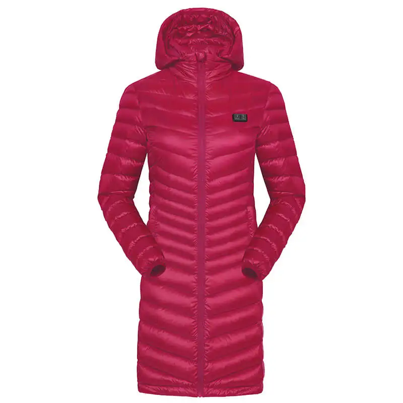 SNOWWOLF  Women Winter Duck Down Jacket USB Infrared Heated Hooded Long Outdoor Sport Camping Fishing Thermal Heating Coat enlarge