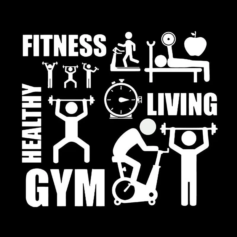 

18CM*16.1CM FITNESS HEALTHY LIVING GYM Fitness Life Car Sticker Vinyl S9-0017