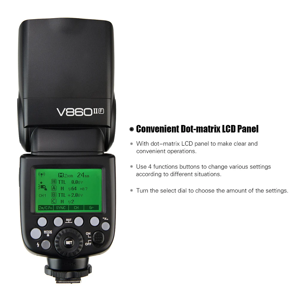 Вспышка Godox VING V860IIF новаторская TTL Li Ion для камеры 2 4G Беспроводная вспышка 1/8000s HSS GN60