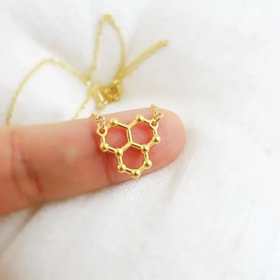 

Water Molecule Structure Necklace Science STEM Phenalene Graphene Fullerene Soccerene Chemistry Ice Hydro H2O Formula Necklaces