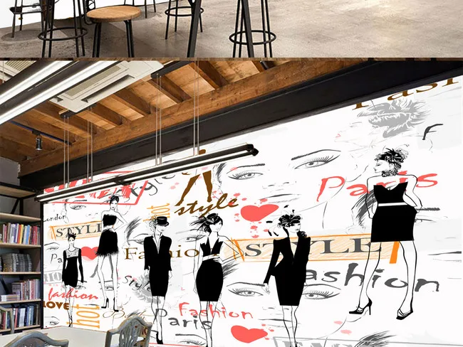 Модная одежда для девочек большие настенные 3D обои спальни 12 квадратных метров