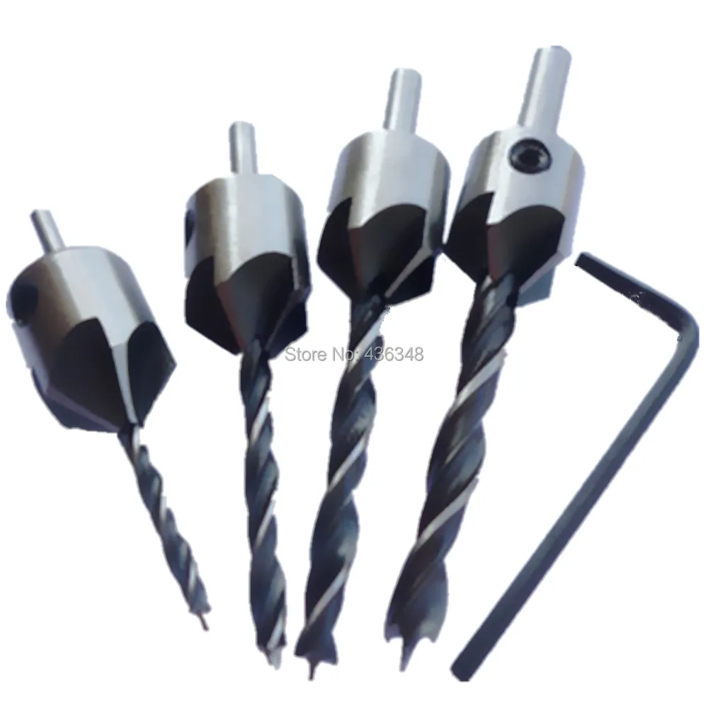 4 шт. высокоскоростные стальные зенковки сверла фаски Резак шестигранный ключ