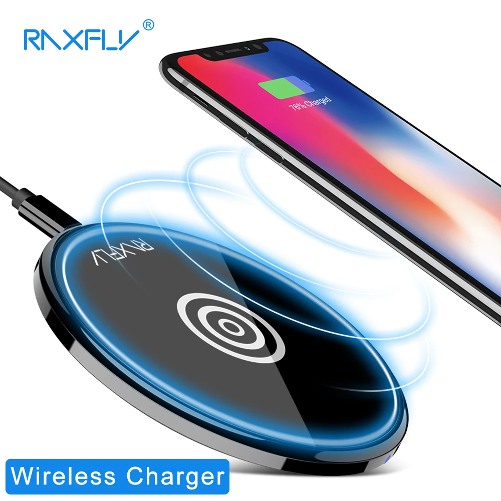 Беспроводное зарядное устройство RAXFLY Qi для iPhone X 8 роскошное 5 Вт Samsung Galaxy S8 S7 Edge