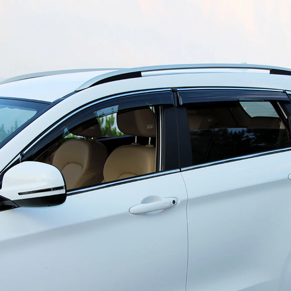 

ABS Plastic Window Visors Awnings Rain Sun Deflector Guard Vent Covers Protector Car Styling 4pcs For Nissan Qashqai 2014-2016