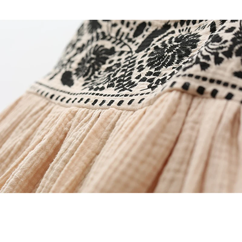 EABoutique Summer Kids Dresses For Girls Bohemian Style Linen Fabric Singlet Long Beach Dress Age 5-12 Year old L521 | Детская одежда и