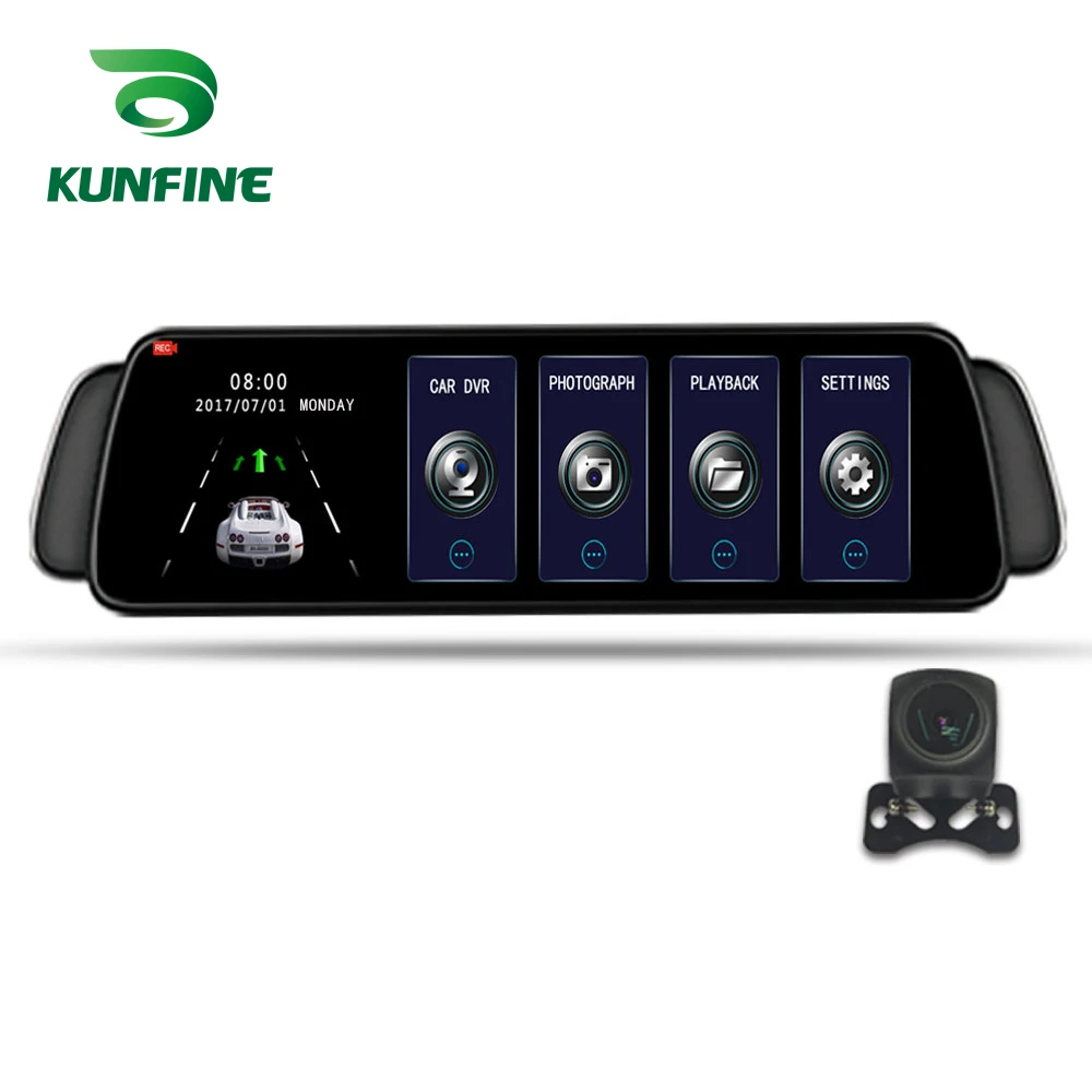Зеркало-видеорегистратор KUNFINE 10 &quot Android GPS Navi Wi-Fi Bluetooth 3G FM-передача | Автомобили и