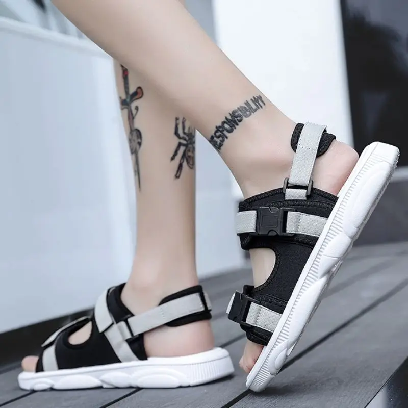 LebaLuka/мужские сандалии модная камуфляжная обувь с пряжкой летняя пляжная для