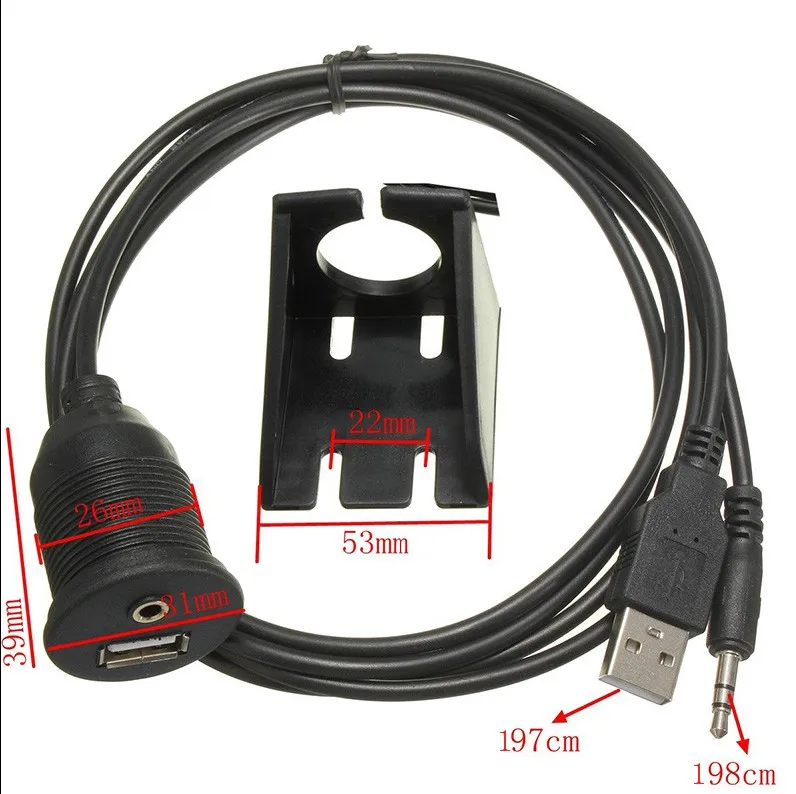 1 м DC водонепроницаемый МФ USB 2 0/AM/AF аудио разъем AUX удлинитель Панель Крепление