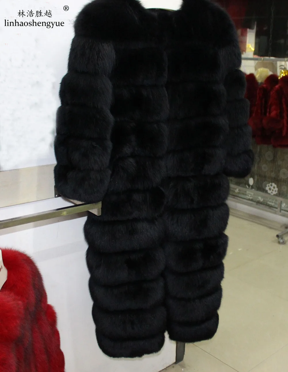 

Linhaoshengyue Long 110cm High Quality Real Fox Fur Coat Nature