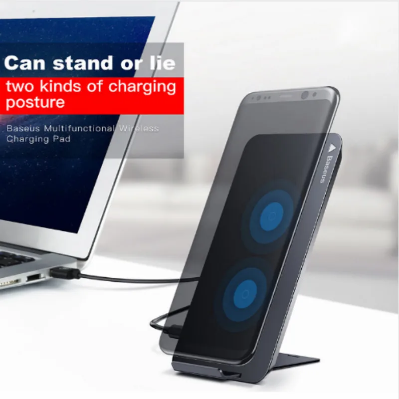 Беспроводное зарядное устройство Baseus Qi для iPhone X Samsung Note 8 S8 Plus S7 S6 Edge док станция