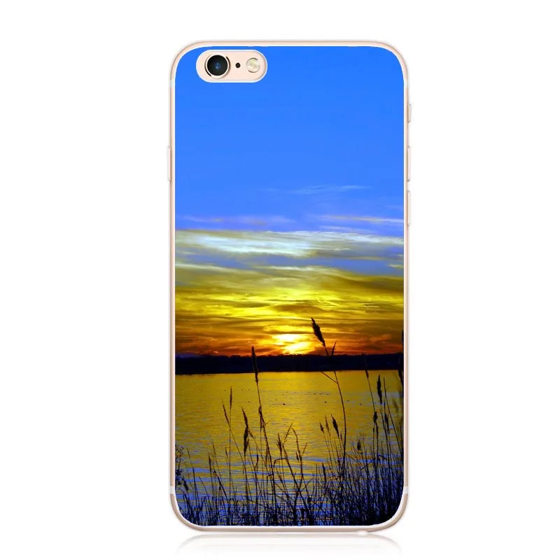 Мягкий чехол для iPhone X 8 7 6 6splus 5S Sunset Wild Snow Mountain River City Ocean Tower | Мобильные телефоны и