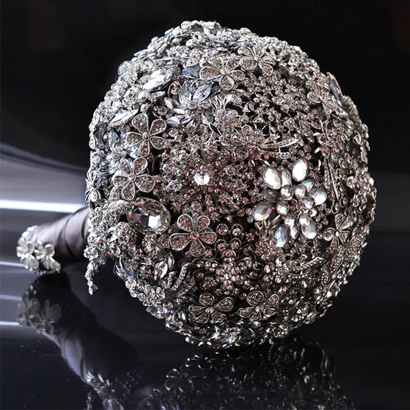 Роскошные винтажные Свадебные букеты высокого качества Стразы Кристальные