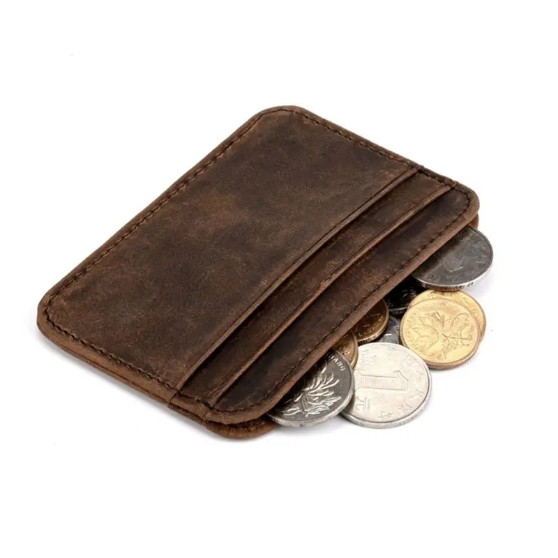 Модный мужской тонкий бумажник из воловьей кожи, ID Money, кредитная карта, тонкий держатель, карман для денег 10,5x7,5 см
