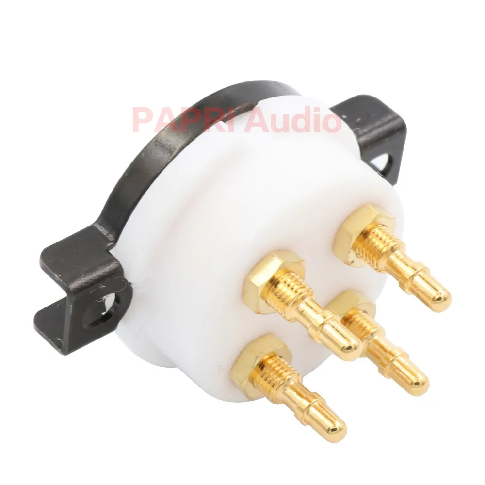 

2PCS CMC PTFE Gold Plated U4A 4Pin Tube Socket Audio HIFI DIY Amp For 2A3 300B PX4 5U4G 274A 572B 811 6B4G 45 Etc Vacuum Tube