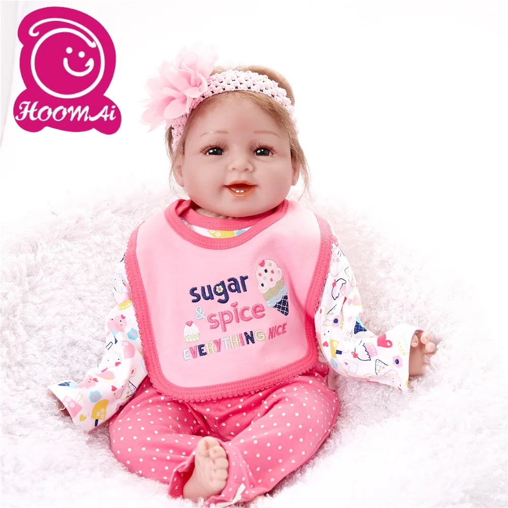 55 см настоящая тканевая девочка Реборн младенец 22 дюйма силикон куклы