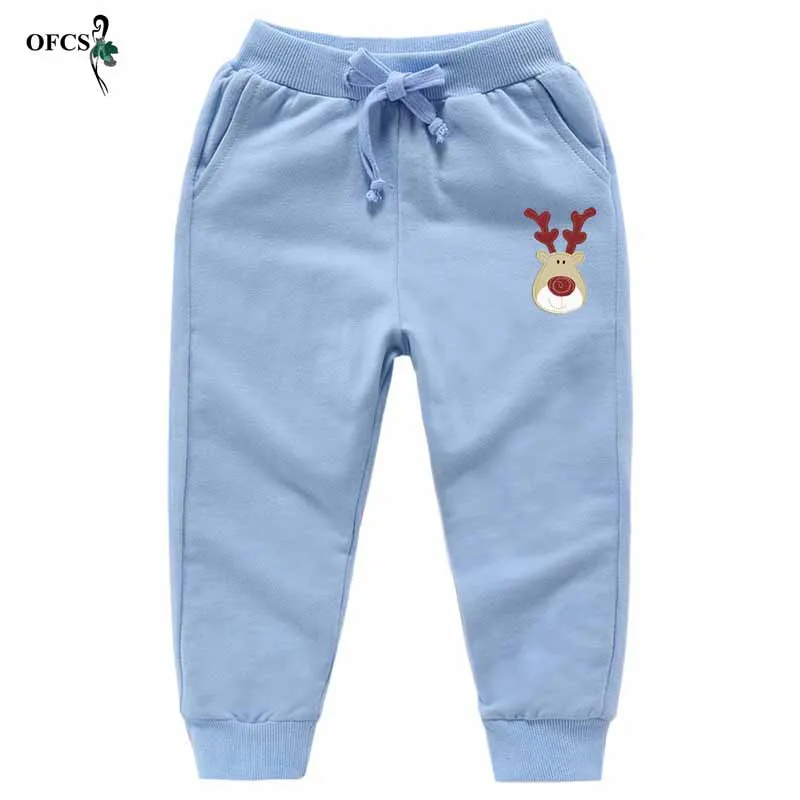 Sky Blue Штаны для мальчиков, спортивные штаны с рисунком для мальчиков, весенние спортивные штаны для девочек, осенняя мягкая одежда для активного отдыха для подростков 2-12 лет - Цвет: Sky Blue
