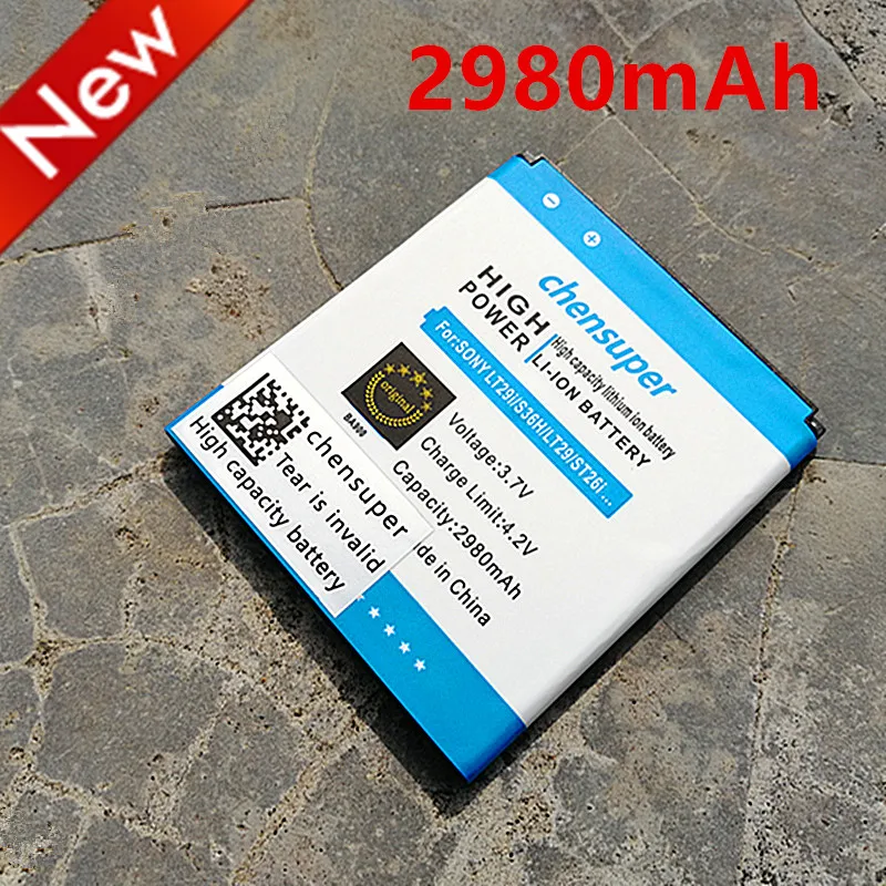 

NEW 2980mAh BA900 for Sony Ericsson Xperia TX LT29i Battery J ST26i L S36h C2105 E1 J L M C2104 C1904 C1905 SO-04D AB-0500