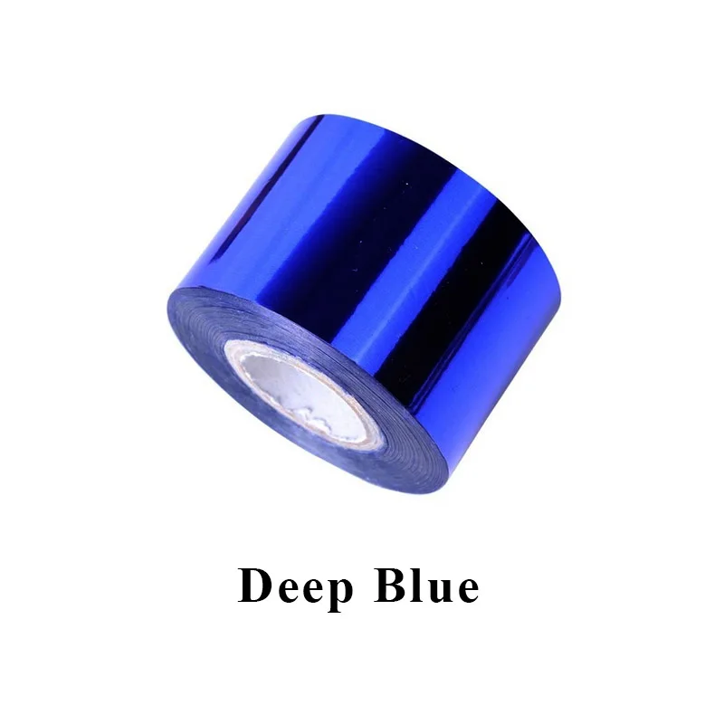 Deep Blue 1 рулон Фольга для ногтей Переводные обертывания металлические цветные наклейки-лак для ногтей 120x0,04 м блестящее звездное небо бумажное украшение для маникюра «сделай сам» советы - Цвет: Deep Blue