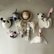 Животные, слон, олень, Зебра, кролик, голова тигра, настенное крепление, мягкие игрушки, декор для спальни, войлок, настенные подвесные куклы, реквизит для фотосессии