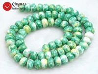 qingmos 58mm green rondelle natural agates stone beads for jewelry making necklace bracelet diy 15 los681 free shipping