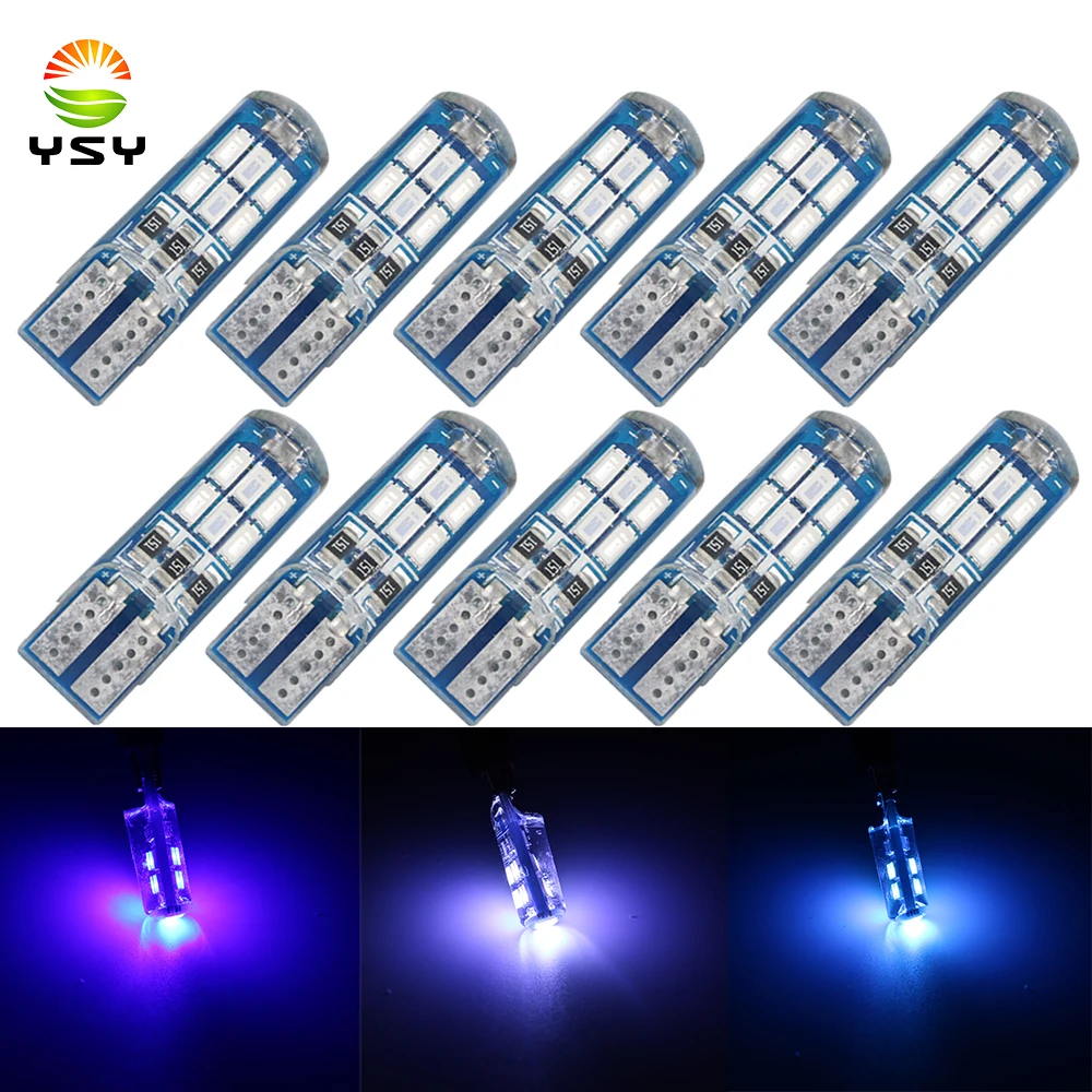 YSY 10 шт. T10 светодио дный лампы W5W 194 4014 15SMD высокое качество кремнезема для