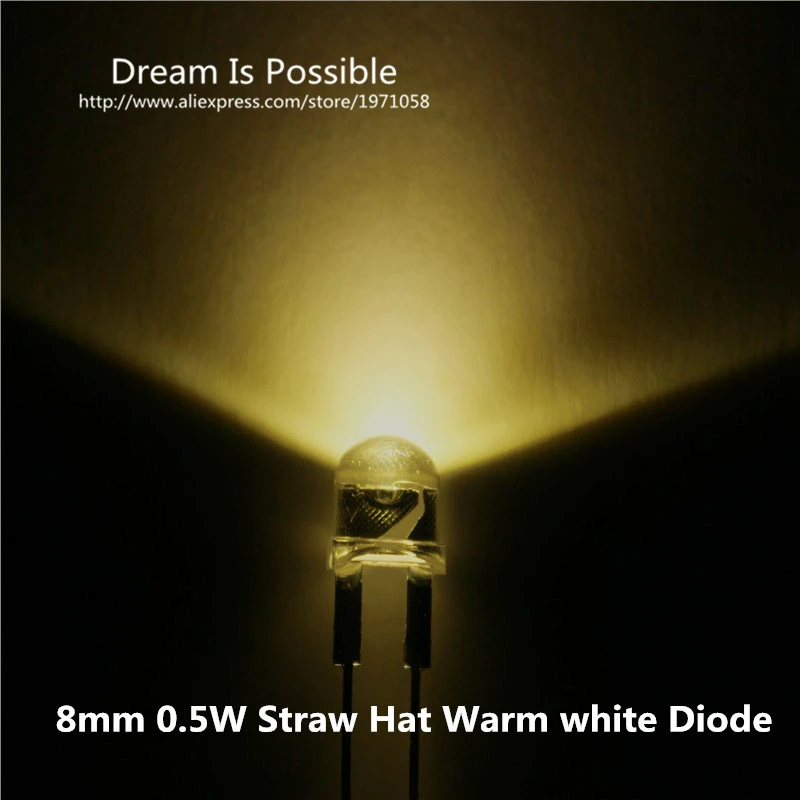 20 шт. 8 мм соломенной шляпе прозрачный из светодиодов лампы бусины являются