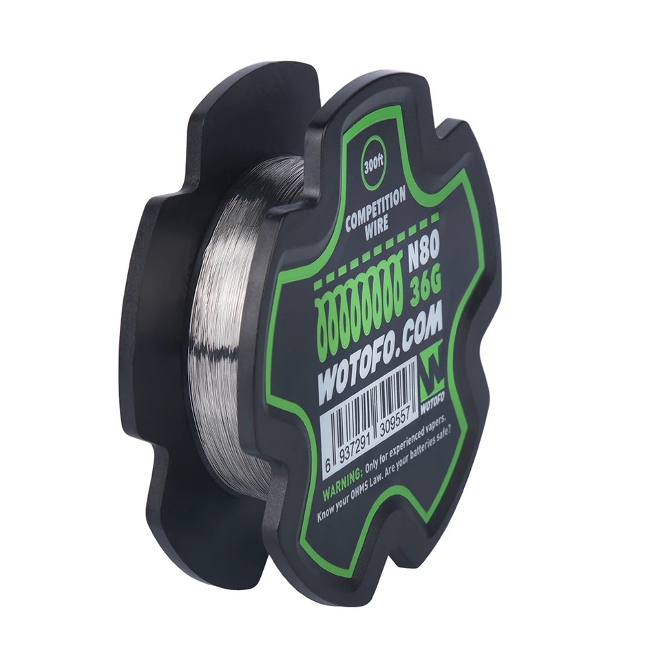 Оригинал Wotofo RDA RTA DIY катушка Ni80 соревновательная проволока 300 футов/катушка 36GA
