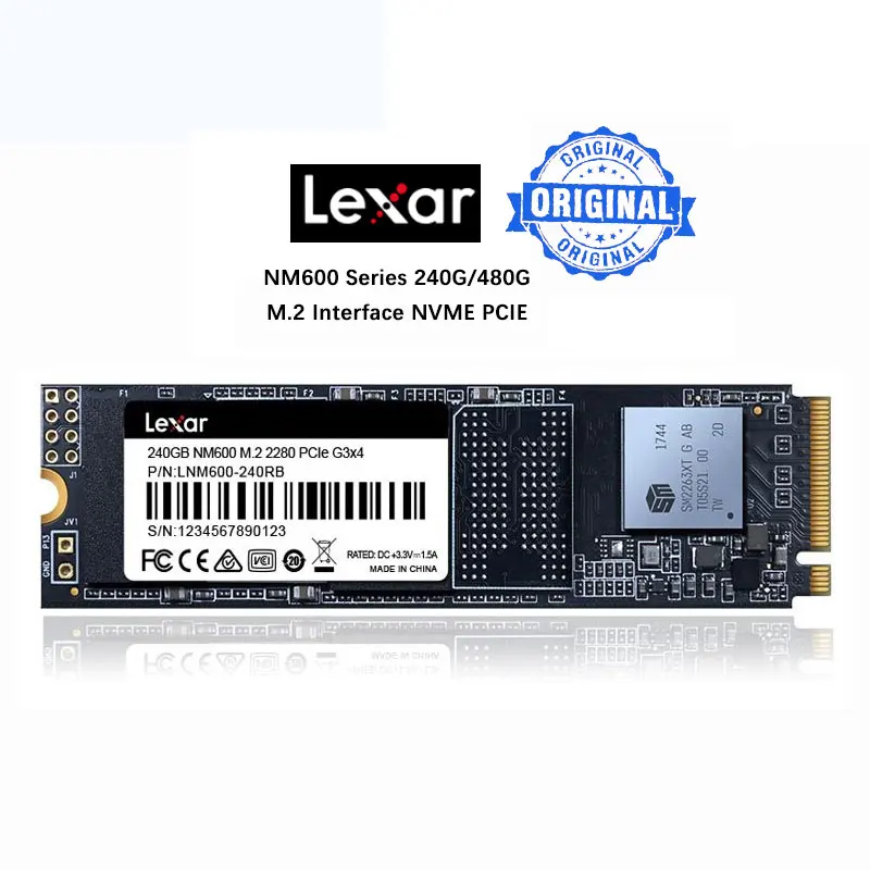 Lexar NM600 SSD M2 M.2 2280 NVME Solid Driver 240 ГБ 480 Гб PCIe Gen3 * 4 для ноутбуков настольных Solido Прямая