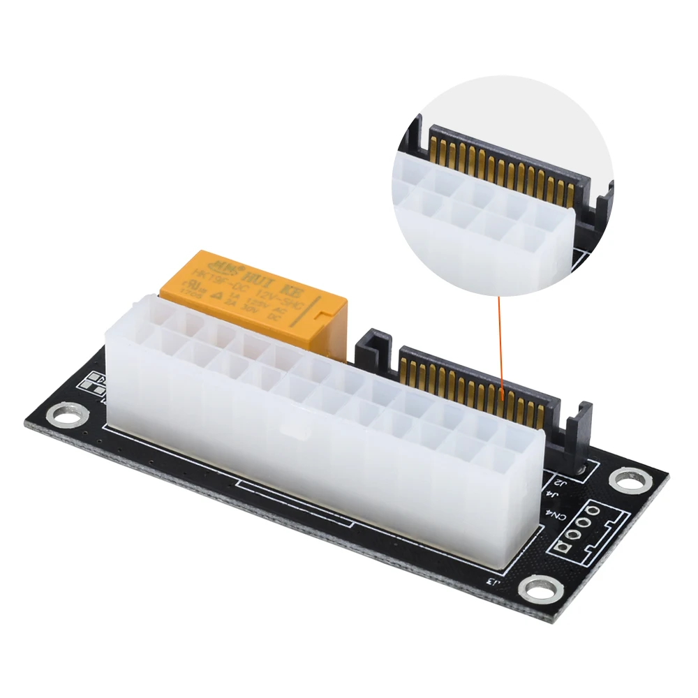 Настольный компьютер черный ATX 24Pin к SATA Molex двойной блок питания синхронизация