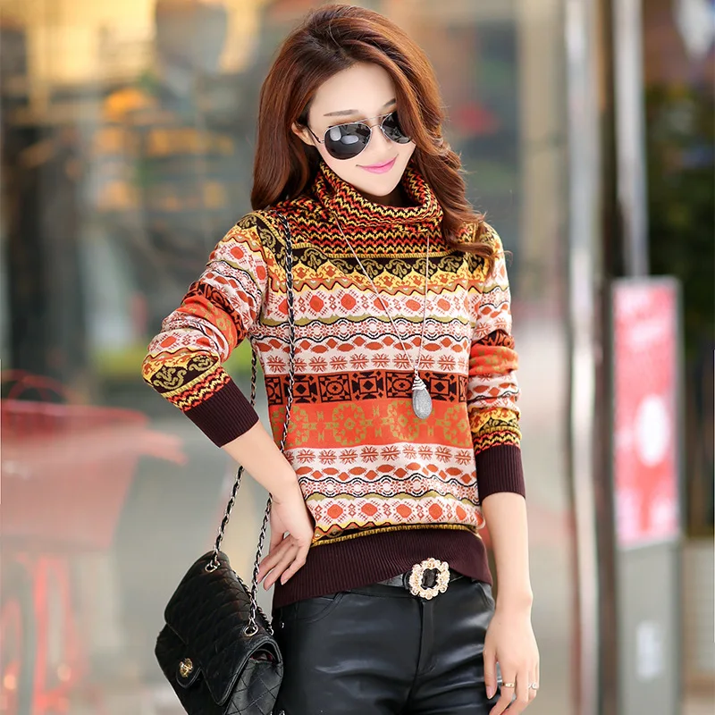 Новинка 2019 модный утепленный базовый свитер Женский пуловер водолазка