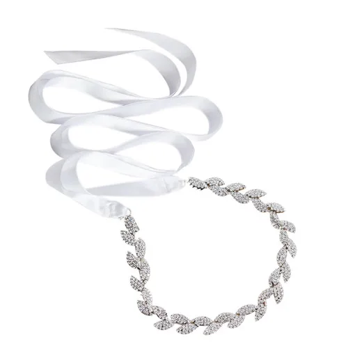 white TRiXY S198-S свадебный пояс для невесты свадебный пояс Серебряная Свадебная лента аксессуары Пояс для невесты свадебные пояса украшение для невесты - Цвет: white