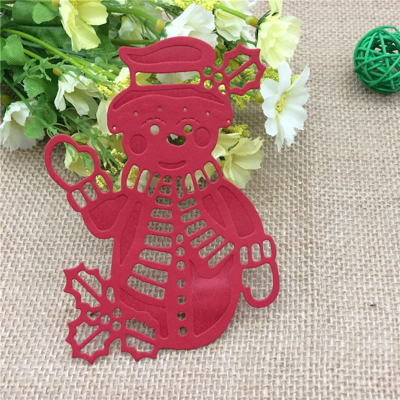 Металлический Рождественский снеговик шаблон-штамп трафареты для резки DIY