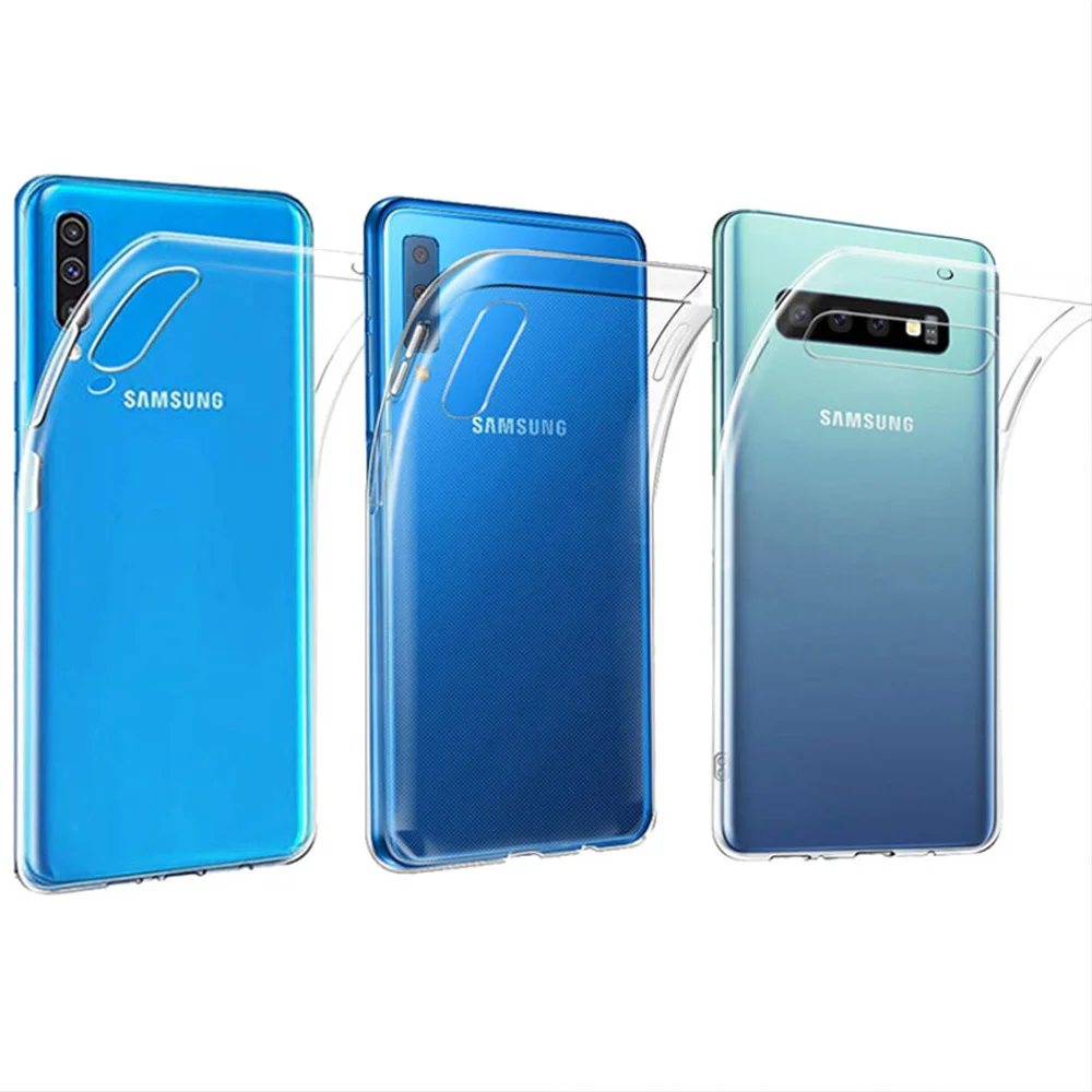 Transparent Ультратонкий прозрачный силиконовый чехол для samsung Galaxy S8, S9, S10 Plus, ТПУ, противоударный чехол из ТПУ для samsung A20, A30, A40, A50, A60 - Цвет: Transparent