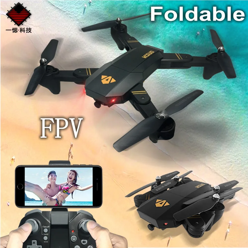 Складной мини Дрон XS809W XS809HW с Wi Fi FPV HD камерой Широкий угол удержания высоты