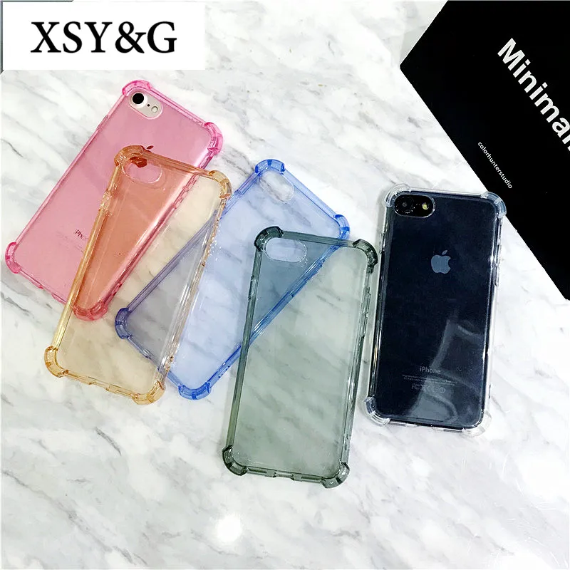 Модные противоударные прозрачные чехлы для телефонов iPhone 6 чехол iphone 7 6S 8 Plus X