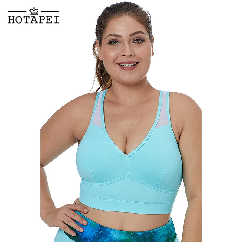 HOTAPEI Fitness Sports Bra Black Sleevelss Racerback Vest Top Plus Size Yoga Bras for Women Padded Running Tank Tops Gym Shirt | Спорт и