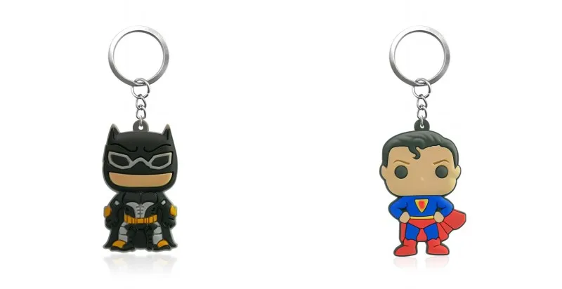 7028-02 03 mix20pcs 20pcs Justice League Keychain PVC Key Ring Kids Gift Key Chain Batman Superman Key Holder Party Favor Chaveiro Birthday Gift - Цвет: 7028-02 03 mix20pcs