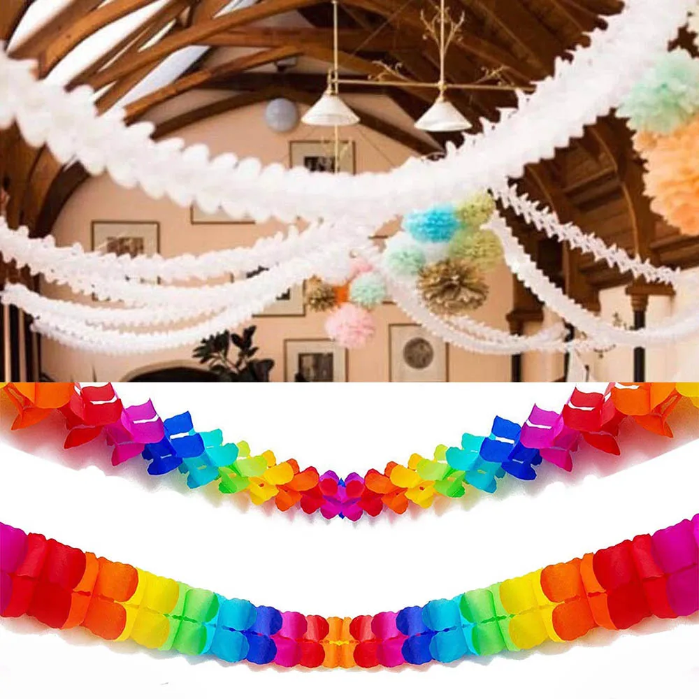 1pc 3m Four Leaf Clover Paper Garlands Craft DIY Wedding Home Decoration Reusable Bunting Baby Shower Birthday Party Supplies