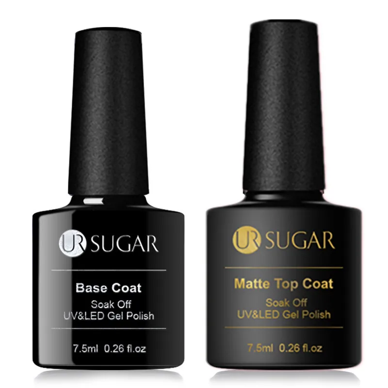Base Coat Matte Top UR SUGAR Base Coat Top Coat Tempered Enhance Nail Gel Polish Matte No Wipe Top Coat Soak Off UV Gel Varnish Lacquer Manicure - Цвет: Base Coat Matte Top