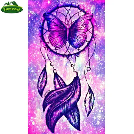 5904035 YUMEART перо Dream Catch 5D DIY Алмазная вышивка полностью квадратные Стразы алмазная живопись вышивка крестиком рукоделие художественное ремесло - Цвет: 5904035