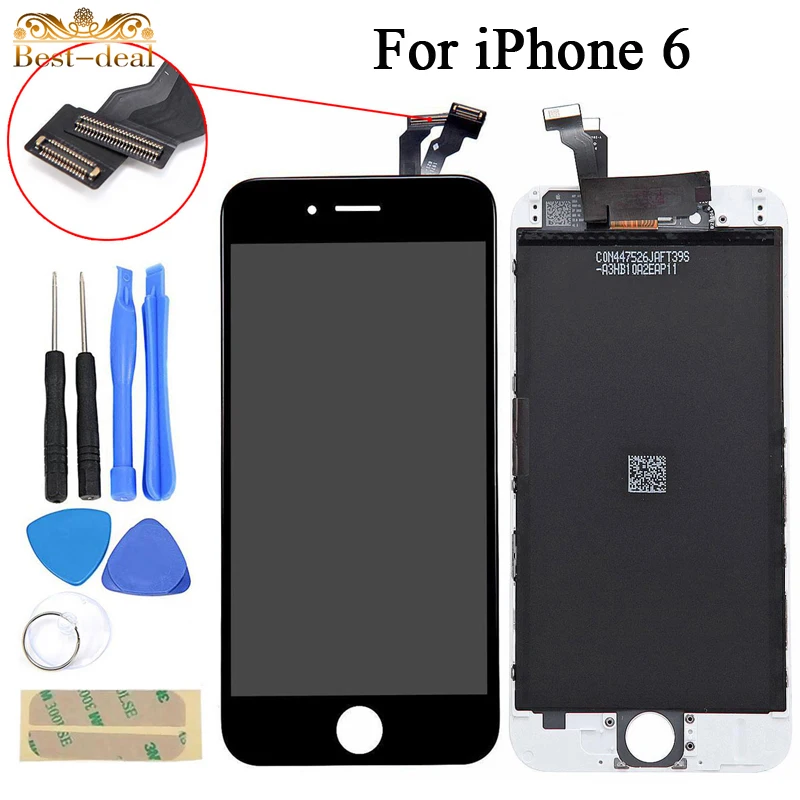 100% Guarantee AAA High Quality For 4.7-inch iPhone 6 LCD Display Touch Screen Digitizer Assembly Replacement Pannel White/Black