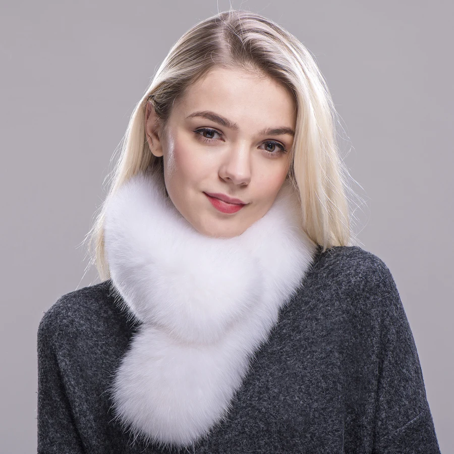 2020 FXFURS Новый натуральным лисьим мехом меховой воротник шарф женский платок