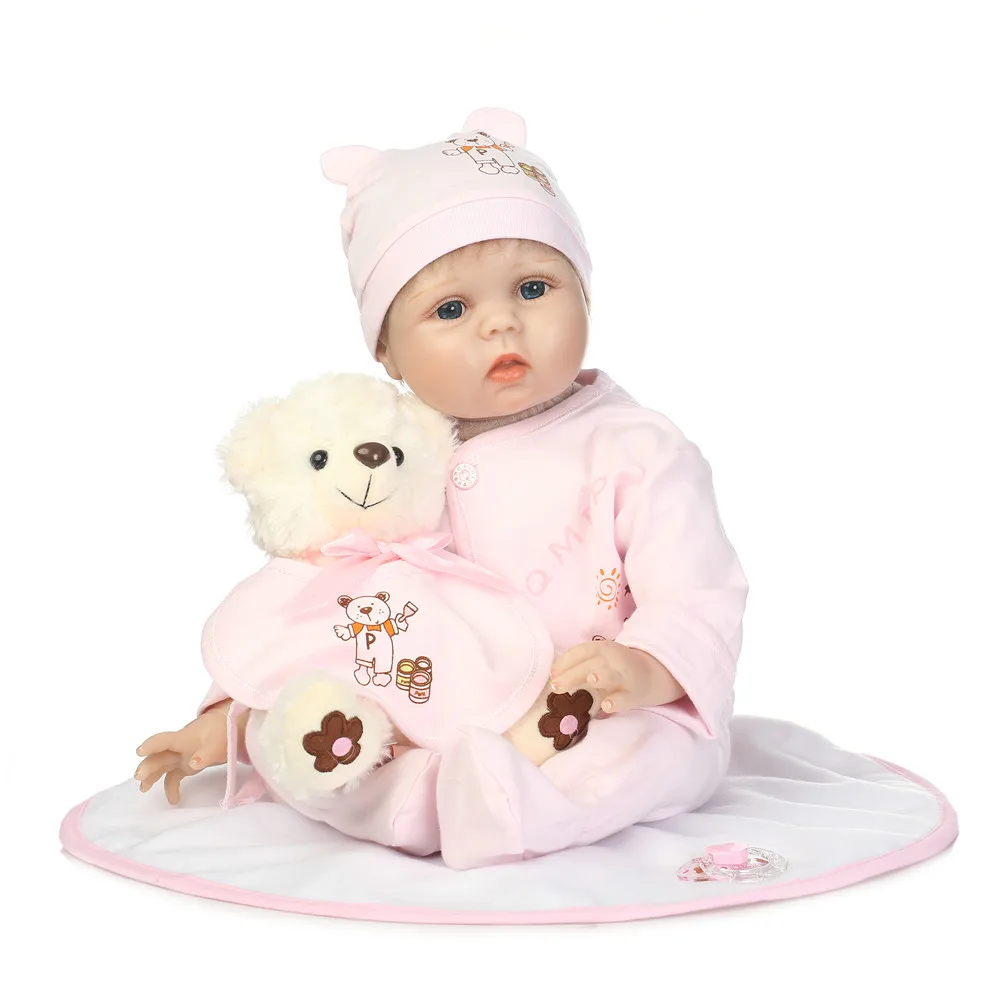

NPKCOLLECTION reborn babies girl dolls 22" soft silicone dolls reborn for child birthday gift bebe alive reborn bonecas