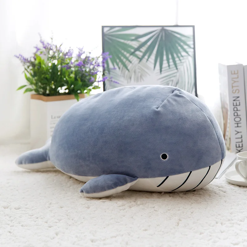 

25/55cm Cartoon fat Shark Doll Plush Toy soft animal stuffed whale ocean sea creature fish pillow Child kid kawaii Cute gift