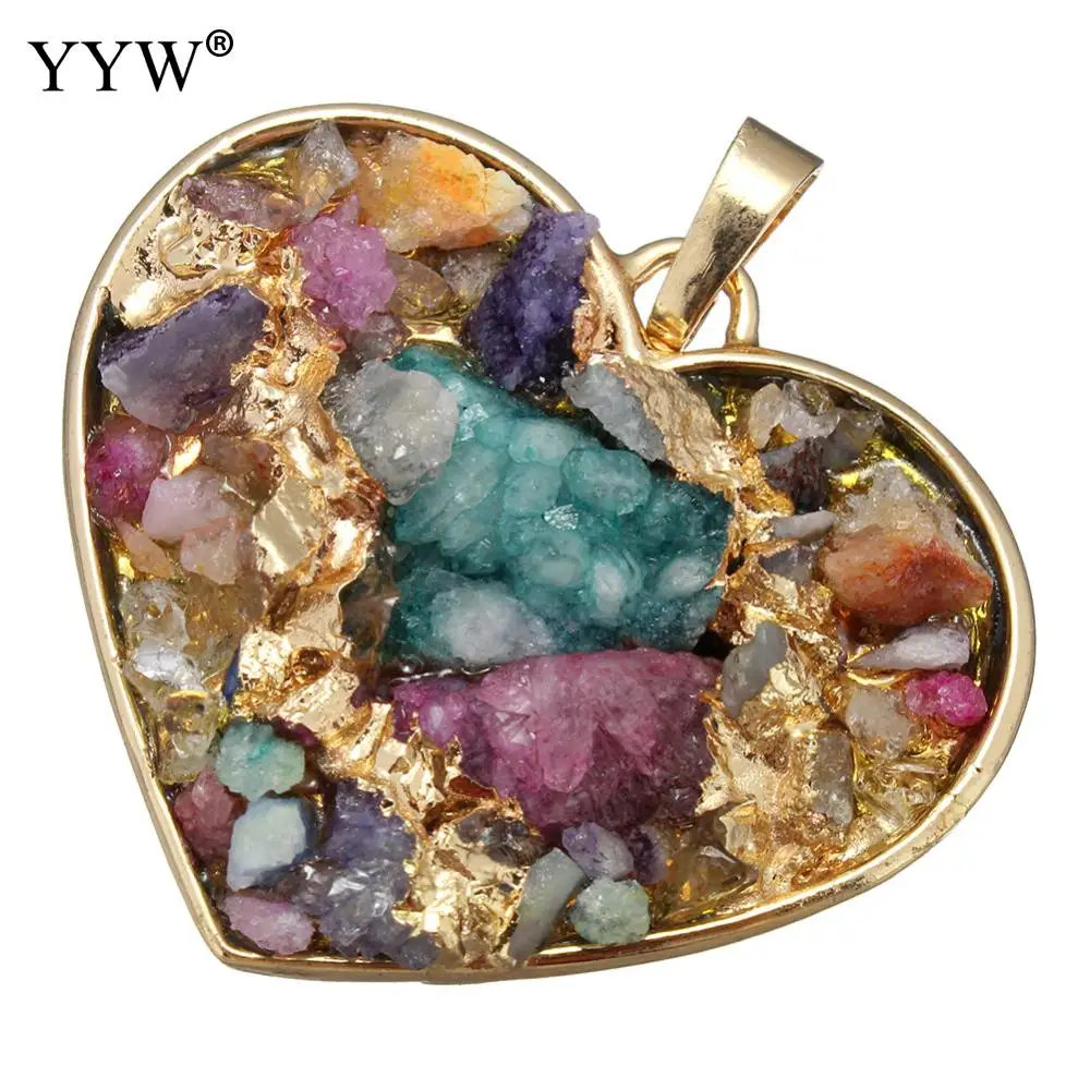 Женская подвеска из натурального камня для изготовления ожерелья латунь со