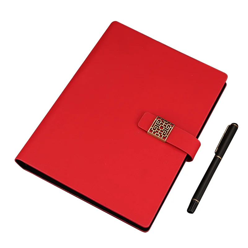 

RuiZe Magnetic Spiral Notebook Planner A5 Leather Cover Work Office Note book Stationery 6 ring Binder Loose Leaf Notepad