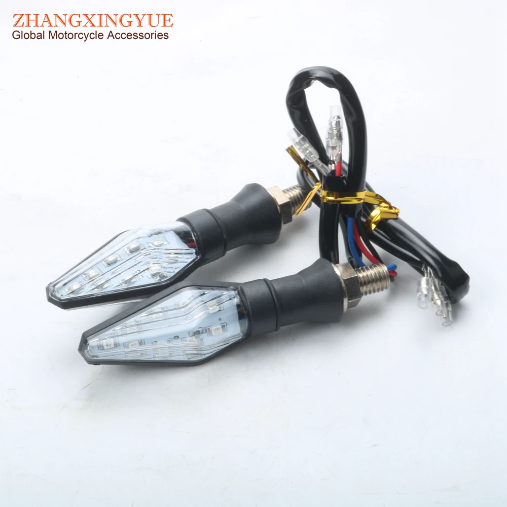 

2 x Universal Motorcycle Black 12 LED Blinker Turn Signal Indicators Amber Light