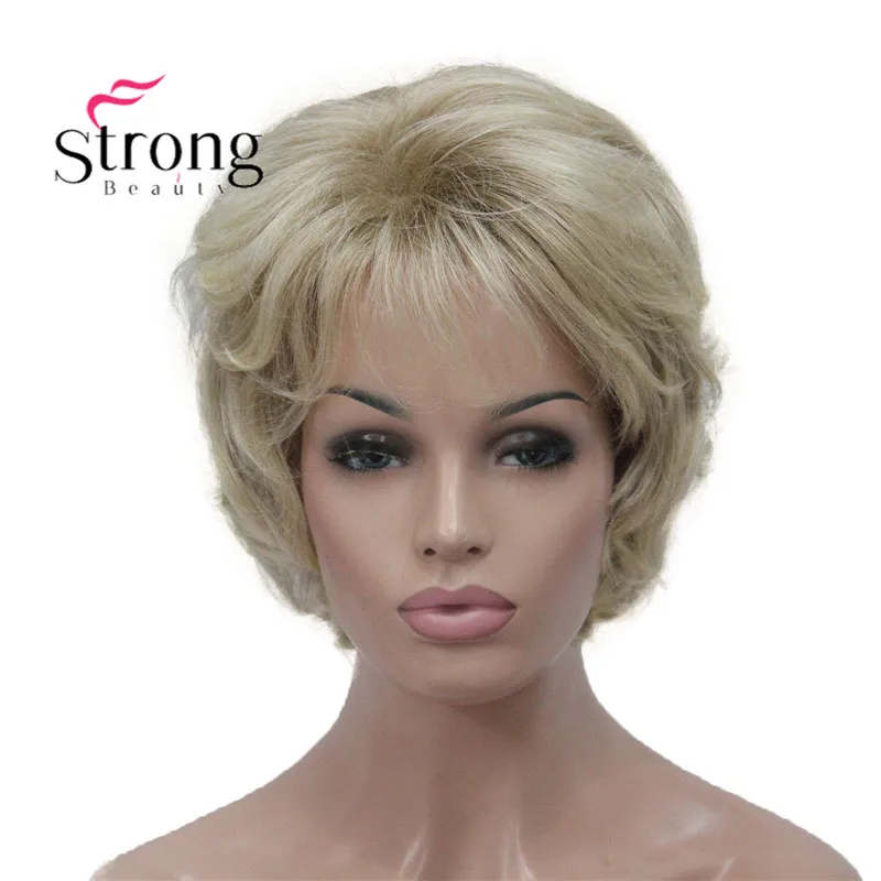 StrongBeauty блонд короткий мягкий пушистый многослойный милый волнистый