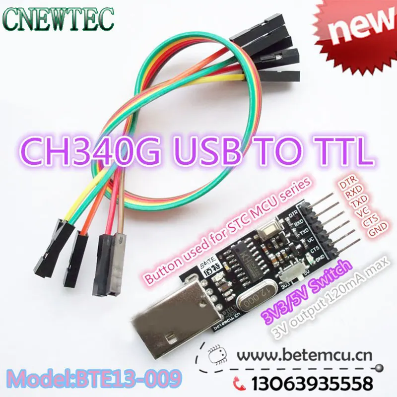 Последовательный преобразователь CH340G USB 2 0 в TTL 6 Контактный Модуль для PRO mini