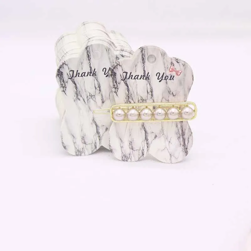 Несколько дизайн мраморность Jewelry Дисплей и упаковки карты спасибо Цепочки и ожерелья и зажим для волос и серьги карты 50 шт./лот - Цвет: 8.8x6.2cm